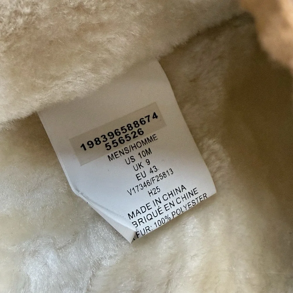 Land's End Suede‎ Tan Slippers Size Mens 10 EUC Soft Lining Lounge Cozy
